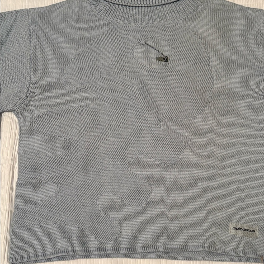 Diplodocus Women's Light Blue Turtleneck Sweater